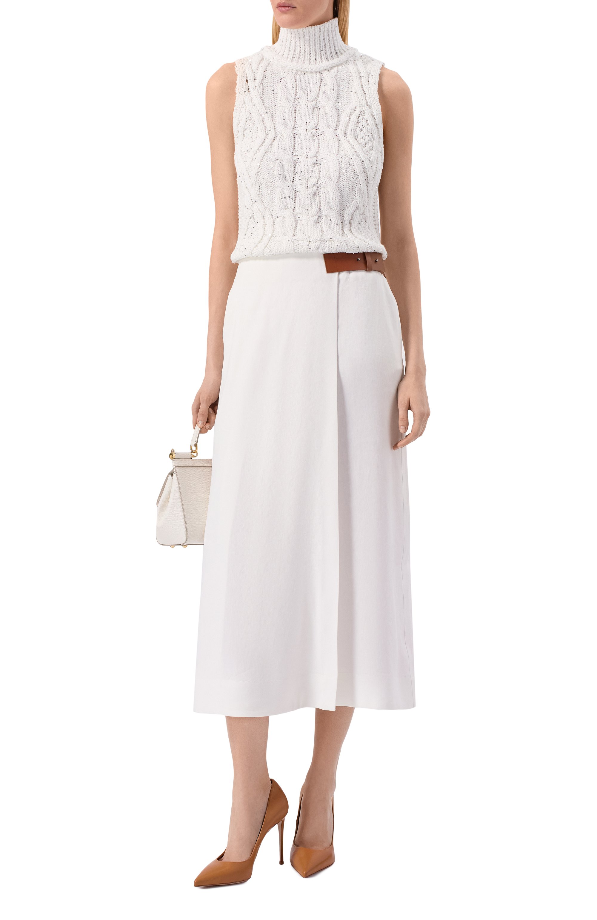 Хлопковый топ с отделкой пайетками LORENA ANTONIAZZI, арт. P26140MJ08A/2905, фото 2