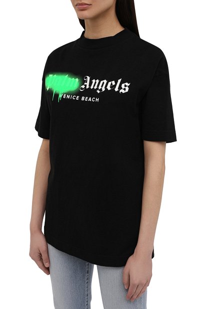 Хлопковая футболка PALM ANGELS, арт. PWAA039S21JER0021070, фото 3