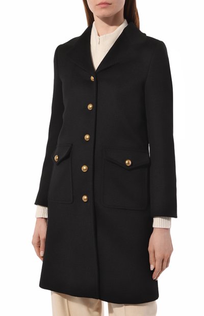 Шерстяное пальто GUCCI черного цвета по цене 285120 руб., арт. 494500 ZHW03, фото 3 Шерстяное пальто GUCCI, арт. 494500 ZHW03, фото 3