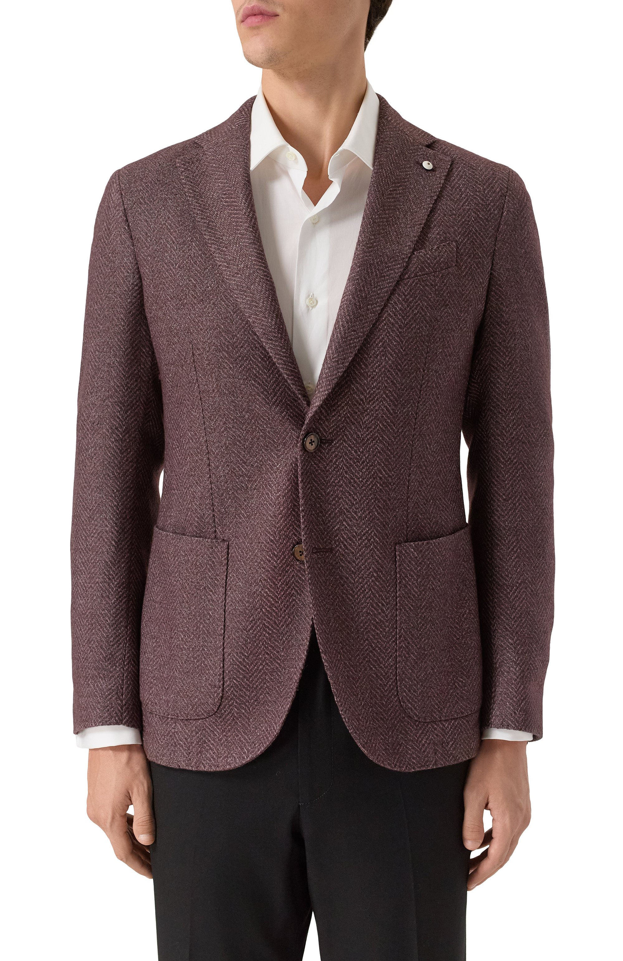 Пиджак из шерсти и хлопка L.B.M. 1911 фиолетового цвета по цене 98550 руб., арт. 2887/55515, фото 4 Пиджак из шерсти и хлопка L.B.M. 1911, арт. 2887/55515, фото 4