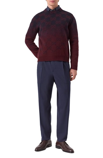 Мужские брюки ZEGNA темно-синего цвета, арт. 73GCC2/9ZF818A9 | Фото 2 (Материал сплава: Проставлено; Длина (брюки, джинсы): Стандартные; Драгоценные камни: Проставлено; Материал внешний: Шерсть)