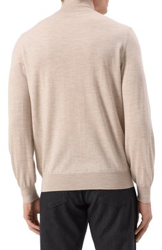 Мужской кардиган из шерсти и кашемира BRUNELLO CUCINELLI бежевого цвета, арт. M2400B2006 | Фото 4 (Рукава: Длинные; Длина (для топов): Стандартные; Материал внешний: Шерсть; Мужское Кросс-КТ: Кардиган-одежда; Стили: Кэжуэл; Застежка: Молния)