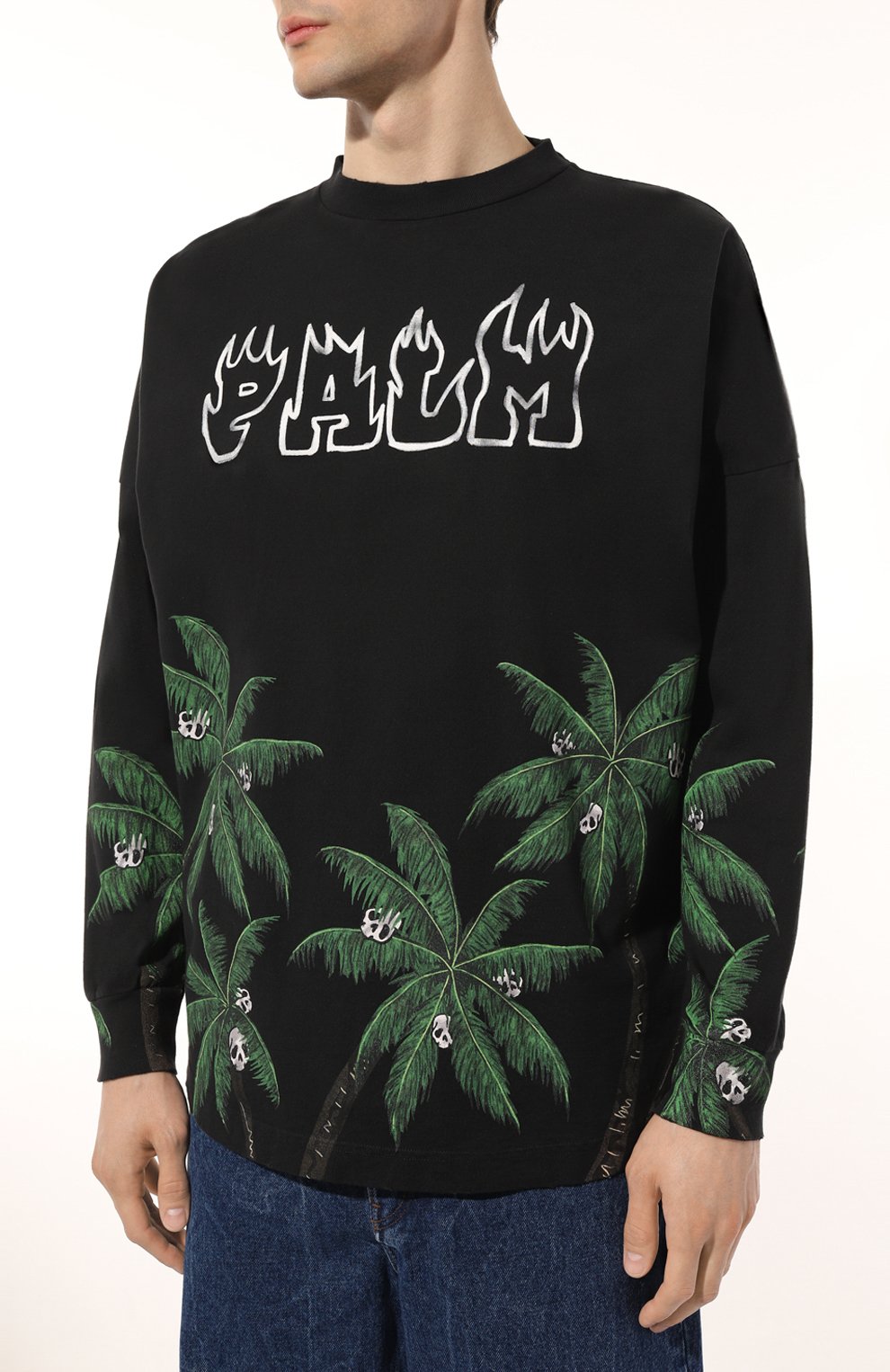 Хлопковый лонгслив PALM ANGELS, арт. PMAB001S23JER0021055, фото 3