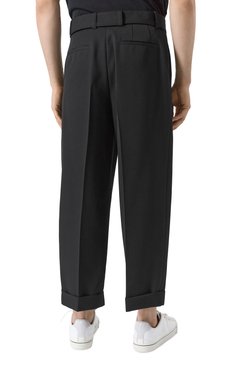 Мужские шерстяные брюки JIL SANDER черного цвета, арт. J22KA0230/J40002 | Фото 4 (Длина (брюки, джинсы): Укороченные; Материал сплава: Проставлено; Материал внешний: Шерсть; Драгоценные камни: Проставлено; Случай: Повседневный; Стили: Минимализм)