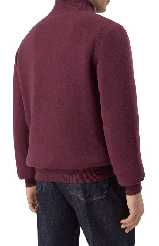 Кашемировый кардиган с подкладкой из овчины Kiton UMK1489K340 Бордовый  UMK1489K340 Фото 4