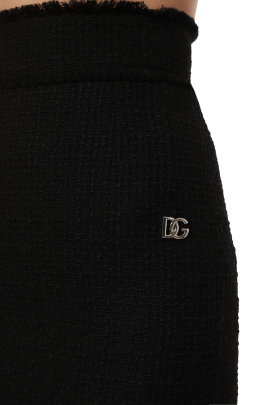 Шерстяная юбка Dolce & Gabbana F4CJCT/FMMHN Чёрный  F4CJCT/FMMHN Фото 5