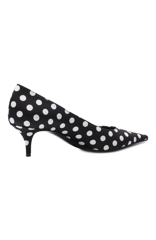 Атласные туфли Barbara 55 Amina Muaddi BARBARA PUMP 55/SATIN Чёрно-белый  BARBARA PUMP 55/SATIN Фото 5