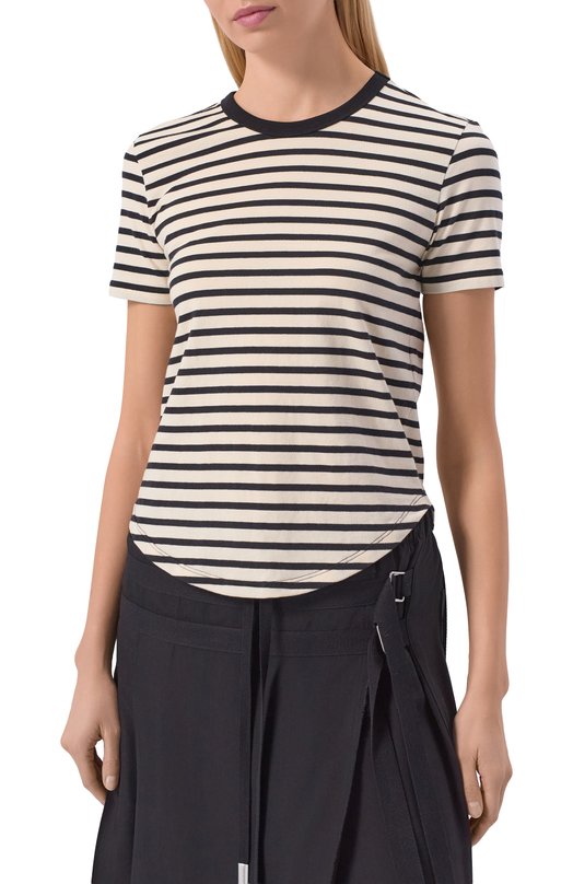 Хлопковая футболка Ann Demeulemeester B0013839/FA717 Чёрно-белый  B0013839/FA717 Фото 3