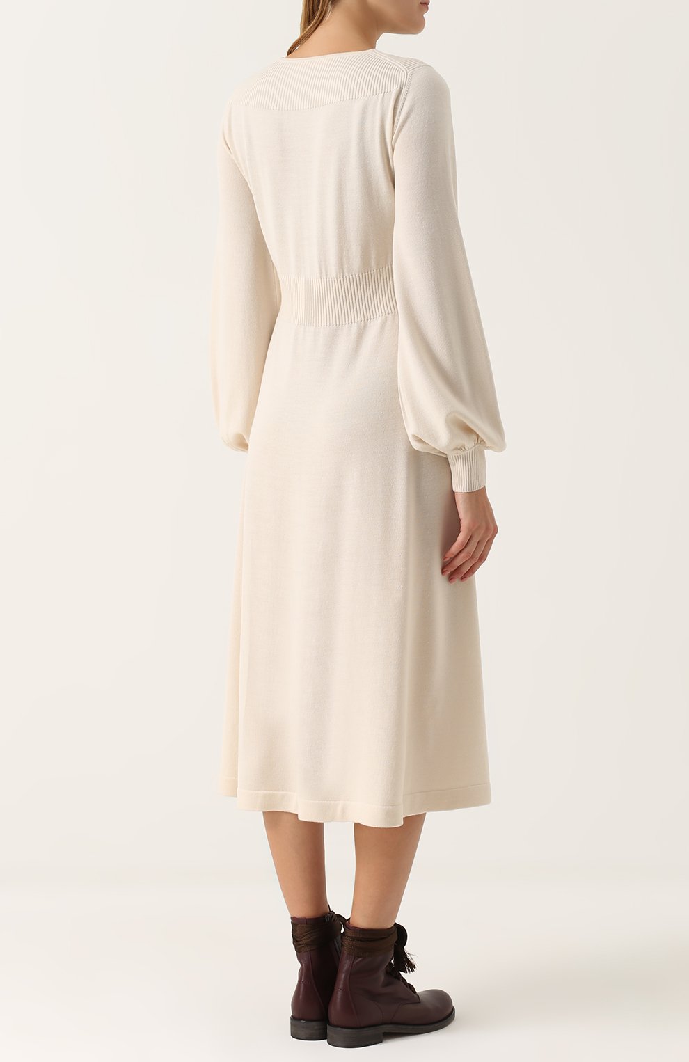 Вязаное платье-миди с v-образным вырезом CHLOÉ, арт. 17AMR05-17A650, фото 4