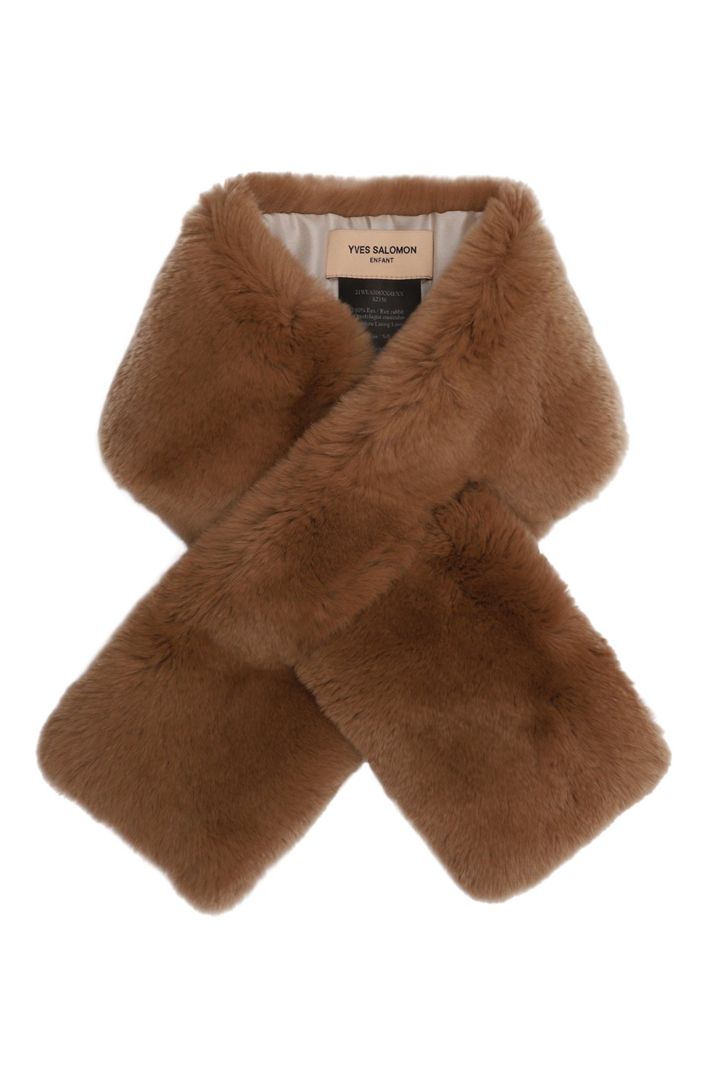 Меховой шарф из кролика YVES SALOMON ENFANT бежевого цвета по цене 19950 руб., арт. 21WEA306XXREXX, фото 1 Меховой шарф из кролика YVES SALOMON ENFANT, арт. 21WEA306XXREXX, фото 1