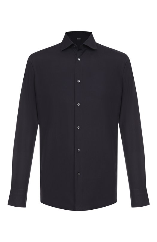 Хлопковая сорочка Zegna 9MS0MT/CT1058 Чёрный 9MS0MT/CT1058