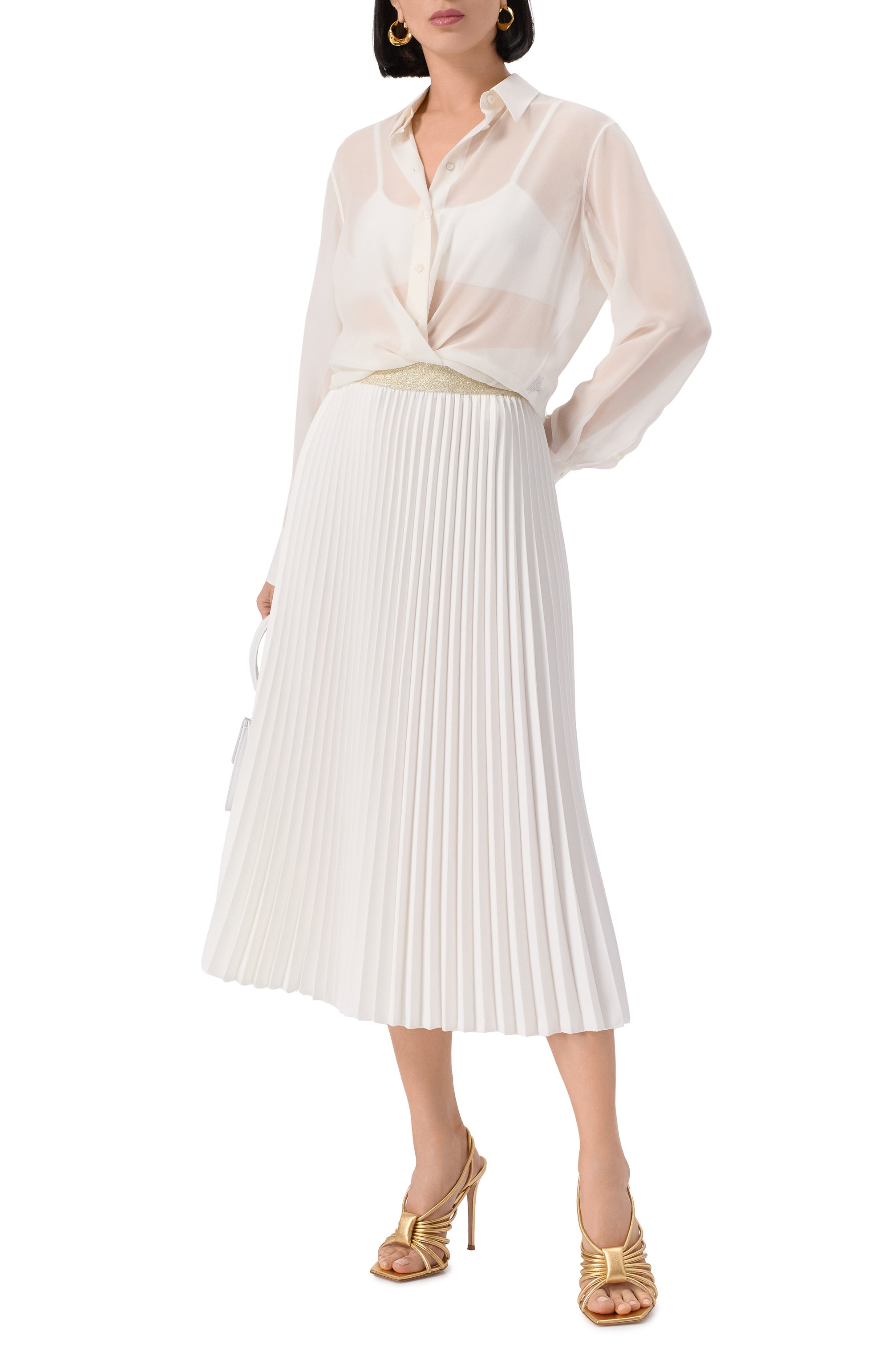 Шелковая рубашка LOUVE молочного цвета по цене 87000 руб., арт. 25-03-03-01-05-01-06, фото 2 Шелковая рубашка LOUVE, арт. 25-03-03-01-05-01-06, фото 2