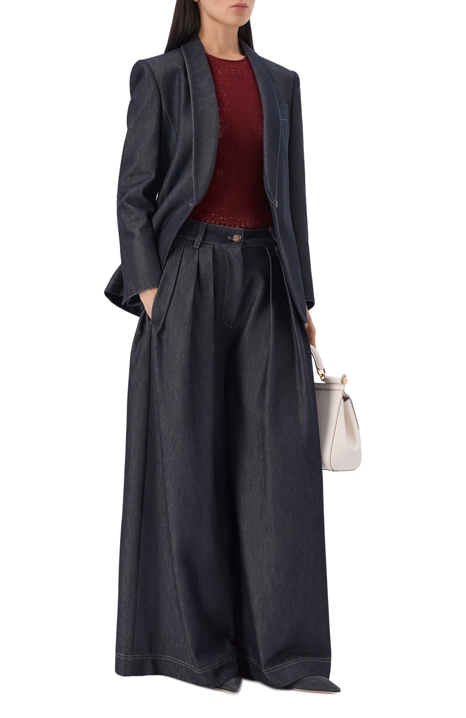 Джинсовый жакет GIORGIO ARMANI темно-синего цвета по цене 358000 руб., арт. GW003505/TE23261, фото 2 Джинсовый жакет GIORGIO ARMANI, арт. GW003505/TE23261, фото 2