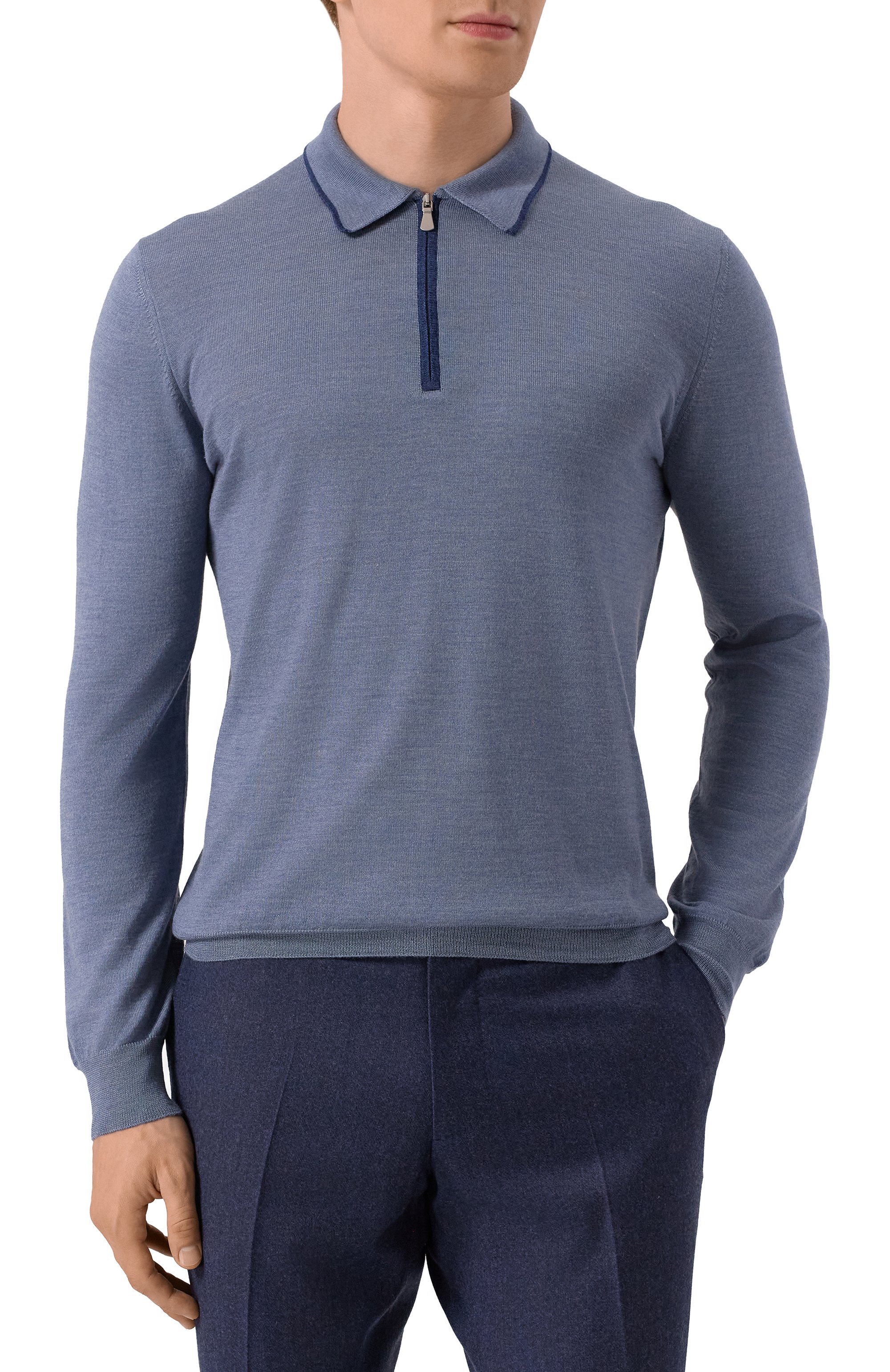 Поло из шерсти и шелка GRAN SASSO, арт. 57146/13125, фото 3