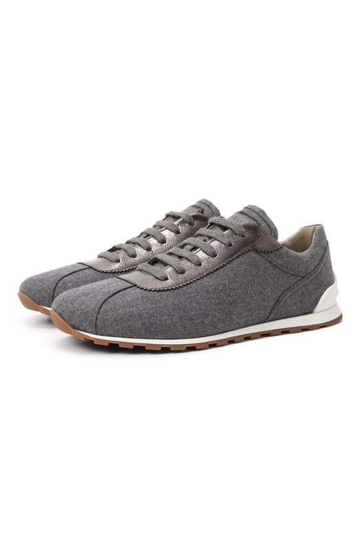 Текстильные кроссовки Brunello Cucinelli MZ26G3031P Серый MZ26G3031P