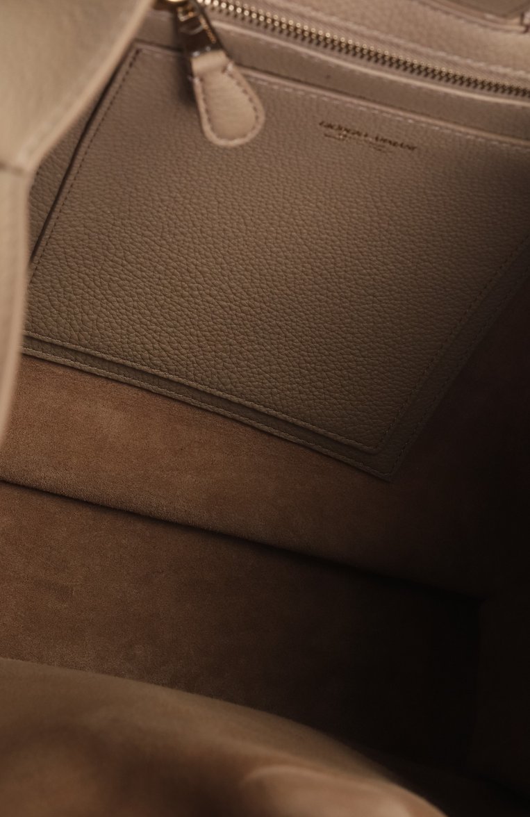 Женская сумка-тоут GIORGIO ARMANI бежевого цвета, арт. GW000716/AF14187 | Фото 5 (Размер: medium; Материал: Натуральная кожа)