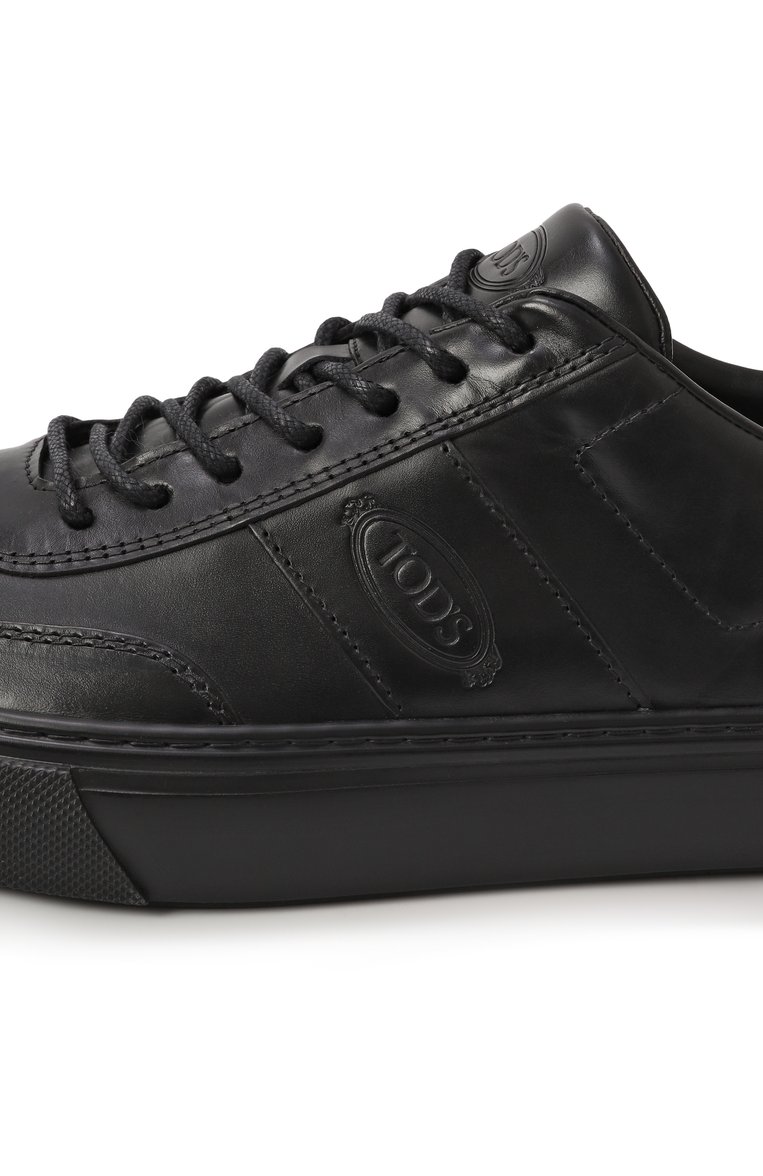 Мужские кожаные кеды TOD’S черного цвета, арт. XXM03E0GC50/S96 | Фото 7 (Материал внутренний: Натуральная кожа; Подошва: Массивная; Драгоценные камни: Проставлено; Материал сплава: Проставлено; Материал внешний: Натуральная кожа; Кросс-КТ: Низкие; Стили: Классический; Материал утеплителя: Без утеплителя)