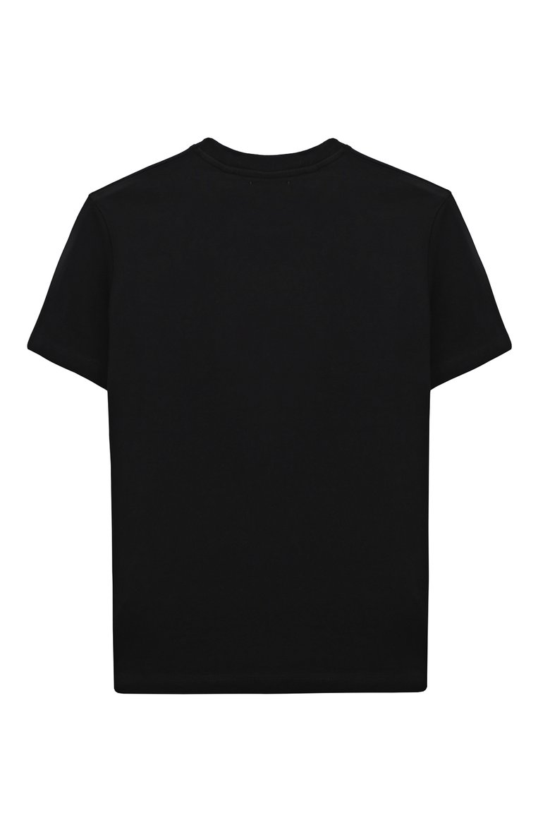 Детская хлопковая футболка OFF-WHITE черного цвета, арт. 0GAA001S24JER004/4-10 | Фото 2 (Материал внешний: Хлопок; Рукава: Короткие; Девочки Кросс-КТ: футболка-одежда; Ростовка одежда: 4 года | 104 см, 10 - 11 лет | 140 - 146см, 6 лет | 116 см, 8 лет | 128 см)
