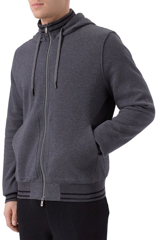 Толстовка из хлопка и кашемира Capobianco 19M405.LB00. Серый  19M405.LB00. Фото 3