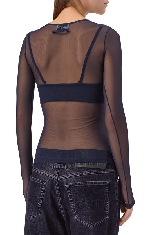 Топ с отделкой пайетками Jean Paul Gaultier 25/04-W-T0381/M001 Синий  25/04-W-T0381/M001 Фото 4