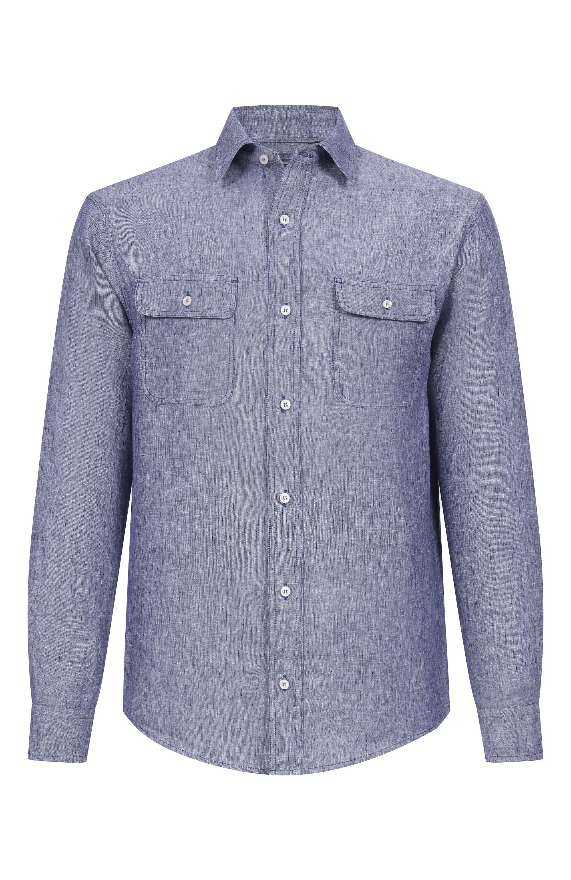 Льняная рубашка PAUL&SHARK синего цвета по цене 46650 руб., арт. 25413252_001, фото 1 Льняная рубашка PAUL&SHARK, арт. 25413252_001, фото 1