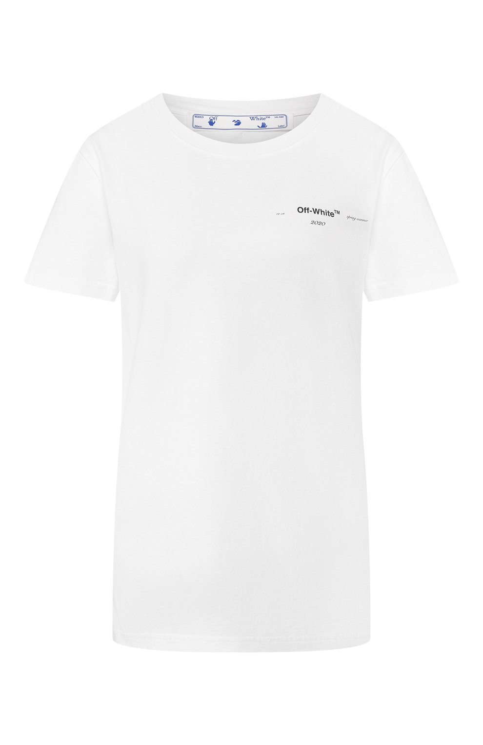 Хлопковая футболка OFF-WHITE белого цвета по цене 25500 руб., арт. 0WAA049S20JER0100184, фото 1 Хлопковая футболка OFF-WHITE, арт. 0WAA049S20JER0100184, фото 1