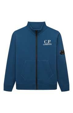 Детского спортивный костюм C.P. COMPANY синего цвета, арт. CUK000/LCA69/4A-8A | Фото 2 (Рукава: Длинные; Материал сплава: Проставлено; Материал внешний: Хлопок; Драгоценные камни: Проставлено; Мальчики Кросс-КТ: Костюмы-спорт; Ростовка одежда: 4 года | 104 см, 6 лет | 116 см, 8 лет | 128 см)