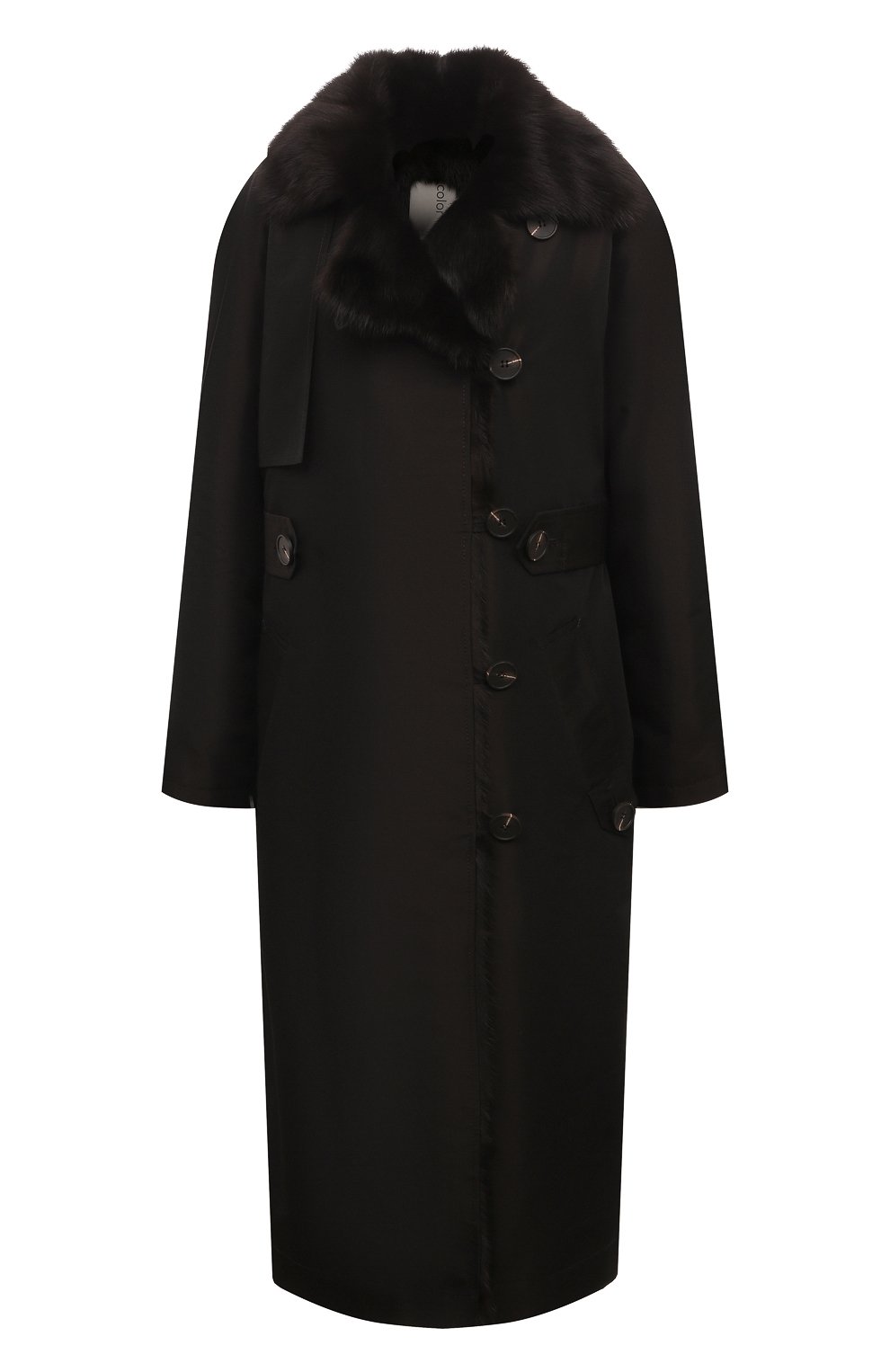 Тренч с меховой подкладкой COLOR TEMPERATURE коричневого цвета по цене 900000 руб., арт. Пл, Кол-10/373, фото 1 Тренч с меховой подкладкой COLOR TEMPERATURE, арт. Пл, Кол-10/373, фото 1