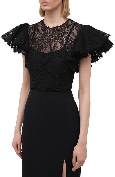 Топ ALEXANDER MCQUEEN черного цвета по цене 251000 руб., арт. 645459/QEACI, фото 3 Топ ALEXANDER MCQUEEN, арт. 645459/QEACI, фото 3