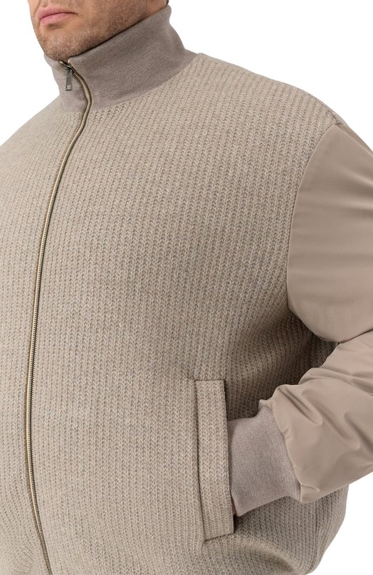 Комбинированный бомбер Kiton UW2257V0441H01 Бежевый  UW2257V0441H01 Фото 5