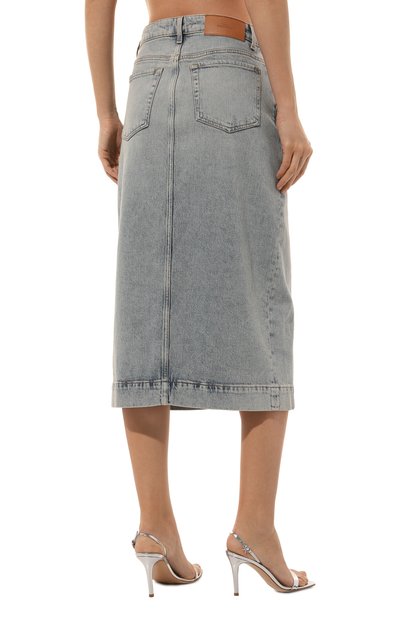 Джинсовая юбка 7 FOR ALL MANKIND голубого цвета по цене 22150 руб., арт. JSTIC650SH, фото 4 Джинсовая юбка 7 FOR ALL MANKIND, арт. JSTIC650SH, фото 4