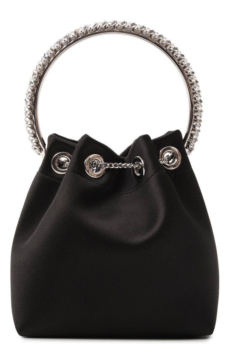 Женская сумка bon bon JIMMY CHOO черного цвета, арт. B0N B0N/VKM | Фото 6 (Размер: mini; Ремень/цепочка: На ремешке; Материал: Текстиль; Женское Кросс-КТ: Вечерняя сумка)