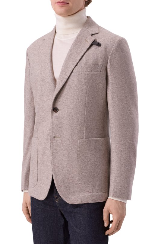 Кашемировый пиджак Brioni UJRQ0L/0D618 Бежевый  UJRQ0L/0D618 Фото 4