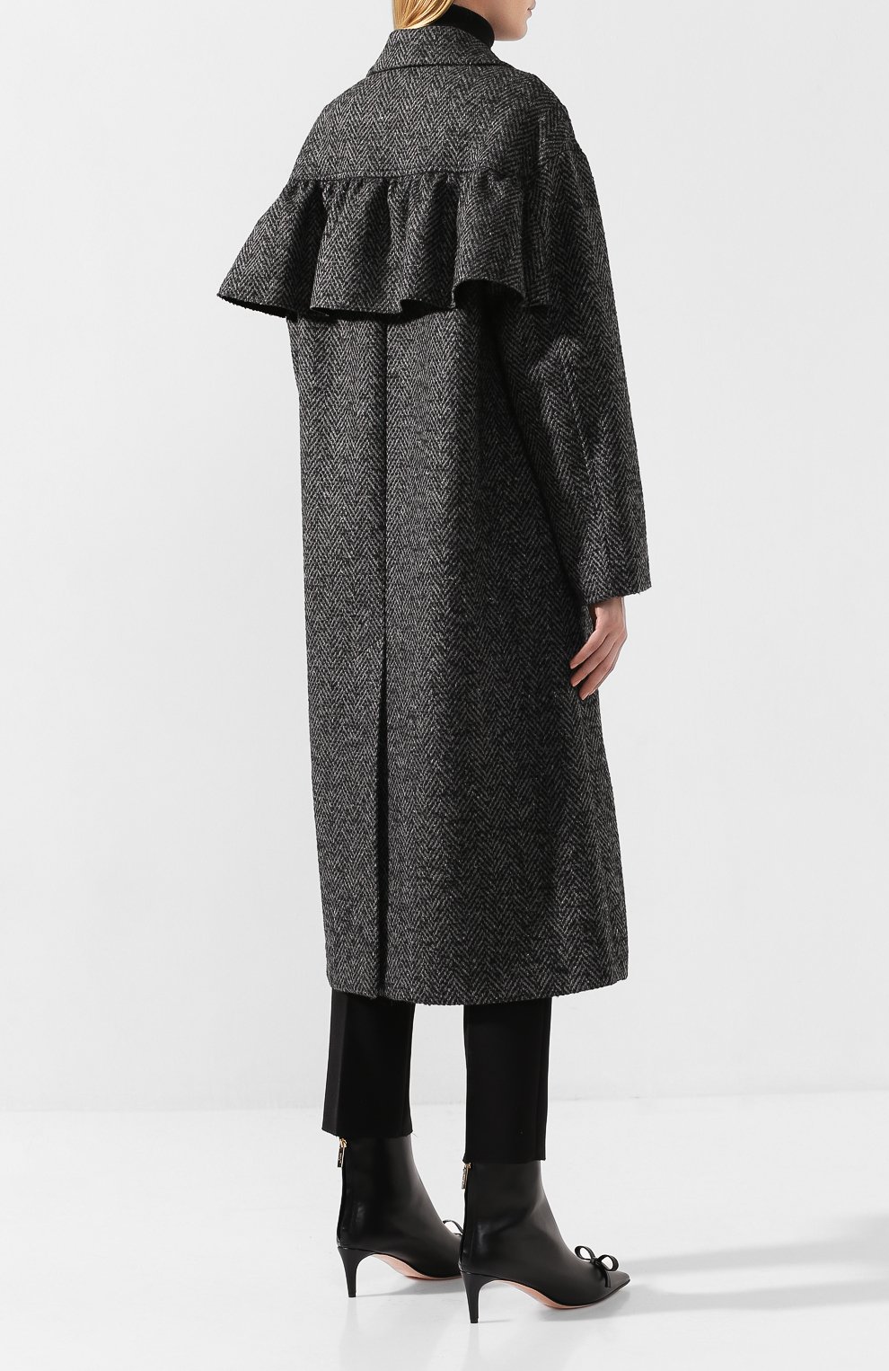 Пальто REDVALENTINO темно-серого цвета по цене 69550 руб., арт. SR0CAA95/4H4, фото 4 Пальто REDVALENTINO, арт. SR0CAA95/4H4, фото 4