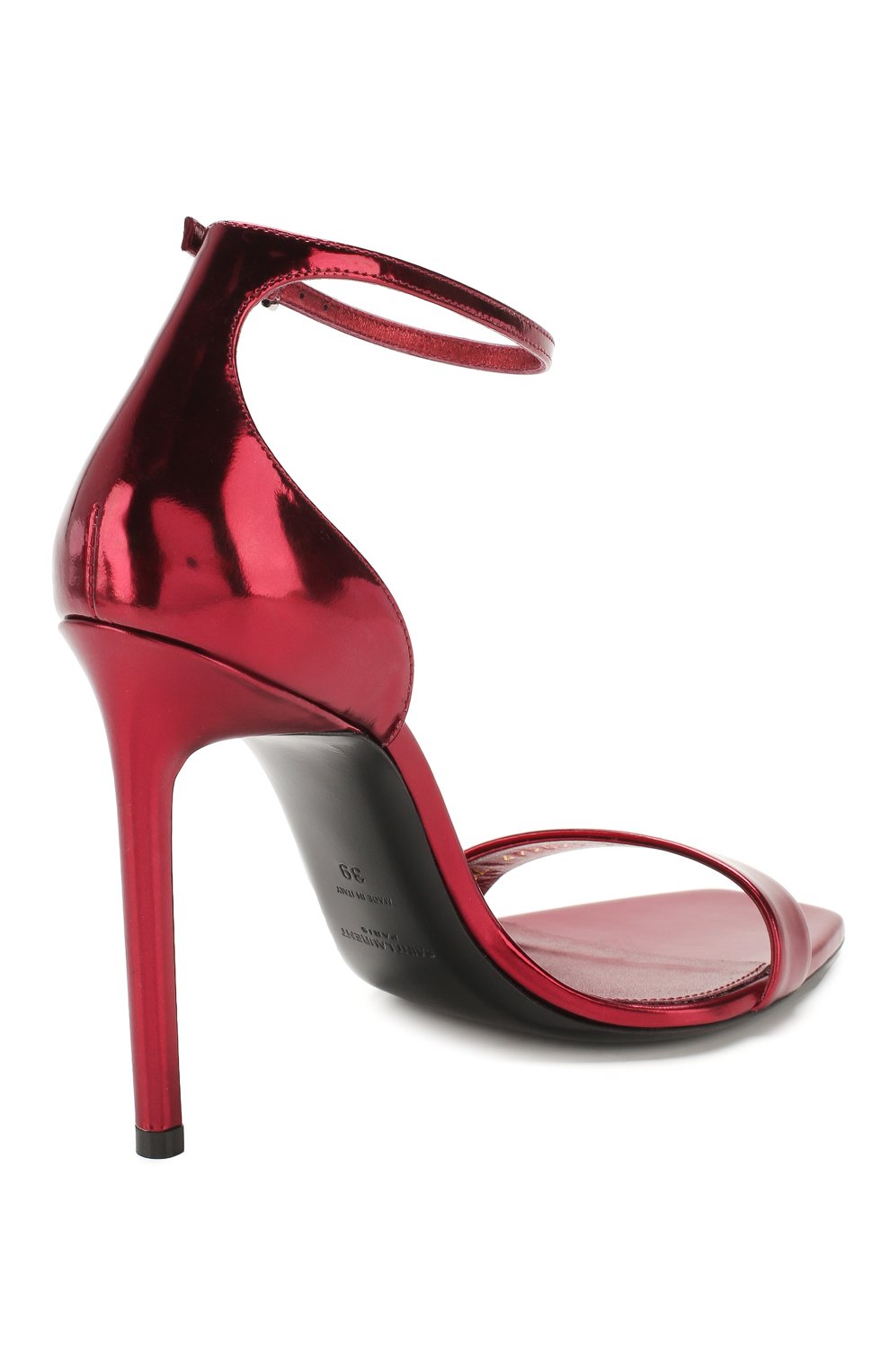 Кожаные босоножки amber SAINT LAURENT красного цвета по цене 79950 руб., арт. 472021/AAL00, фото 4 Кожаные босоножки amber SAINT LAURENT, арт. 472021/AAL00, фото 4