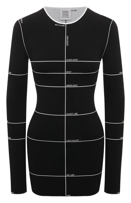 

Платье из вискозы VETEMENTS, Чёрно-белый