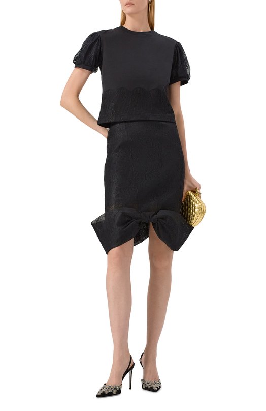 Хлопковый топ Nina Ricci 25AJT0024/C01104 Чёрный  25AJT0024/C01104 Фото 2