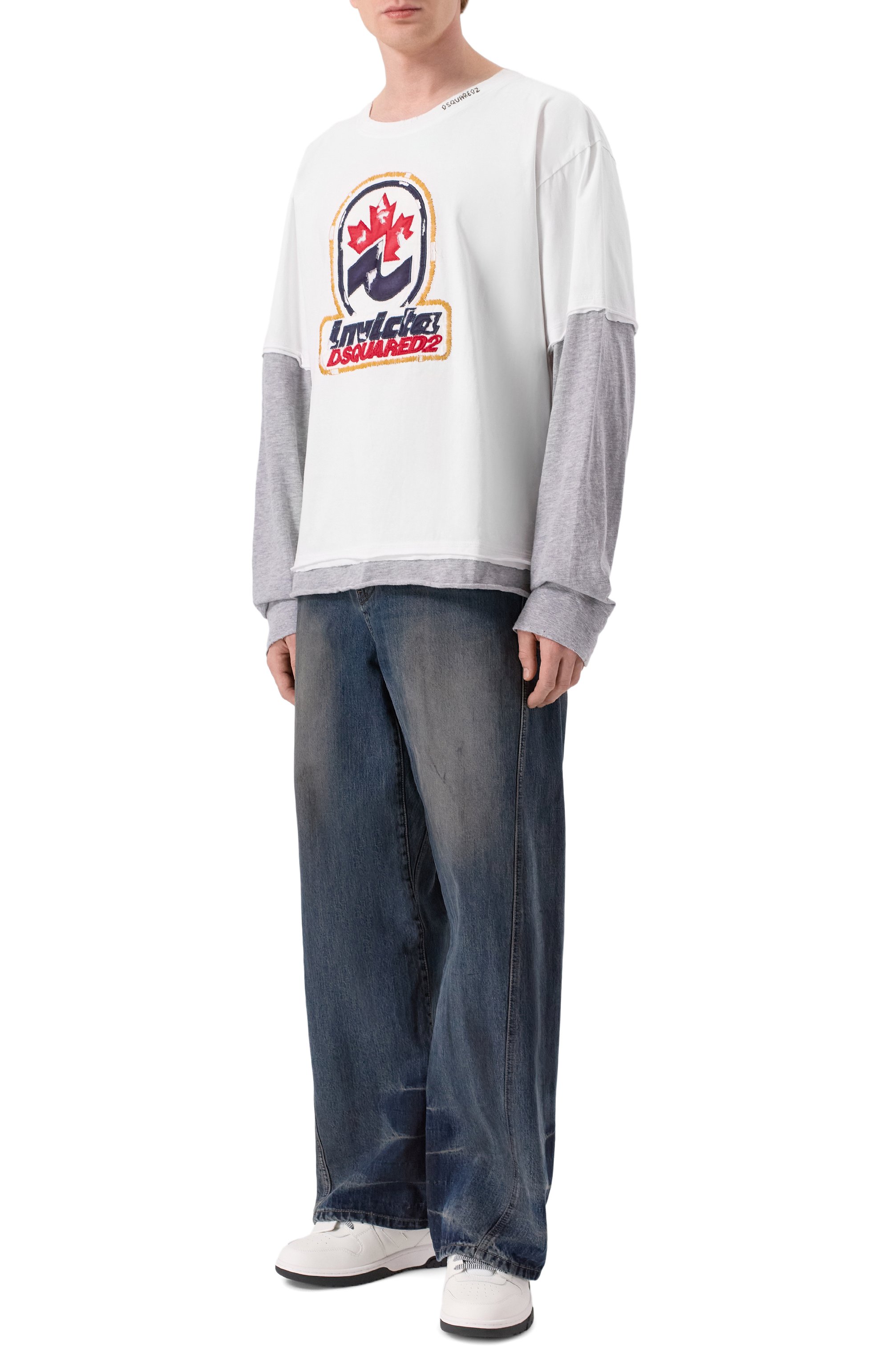 Кожаные кеды out of office OFF-WHITE, арт. 0MIA189F25LEA006, фото 2