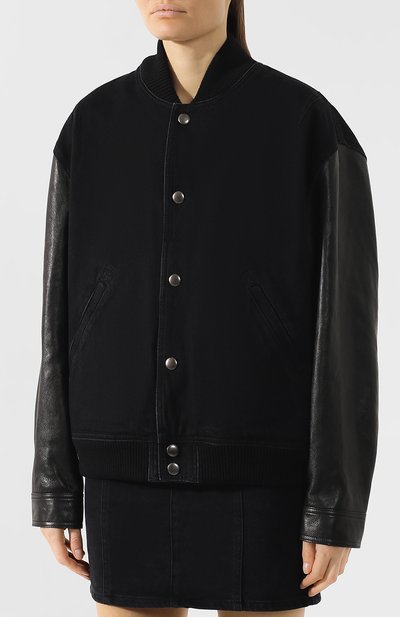 Джинсовая куртка с кожаными рукавами GIVENCHY, арт. BW3082507N, фото 3