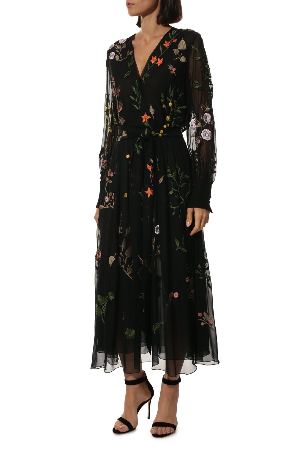Шелковое платье OSCAR DE LA RENTA черного цвета по цене 479500 руб., арт. 19PE2842SCH, фото 3 Шелковое платье OSCAR DE LA RENTA, арт. 19PE2842SCH, фото 3