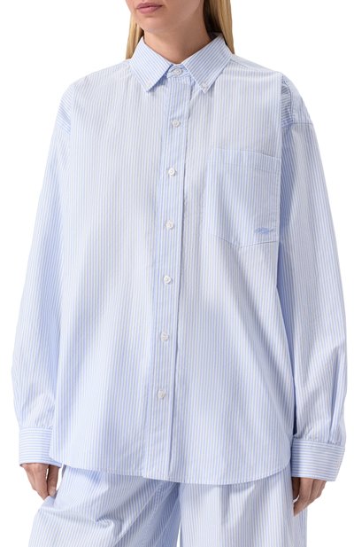 Хлопковая рубашка ALEXANDERWANG.T голубого цвета по цене 59150 руб., арт. 4WC2251013, фото 3 Хлопковая рубашка ALEXANDERWANG.T, арт. 4WC2251013, фото 3