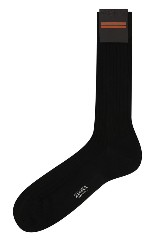 Хлопковые носки Zegna N4V40/010 Чёрный N4V40/010