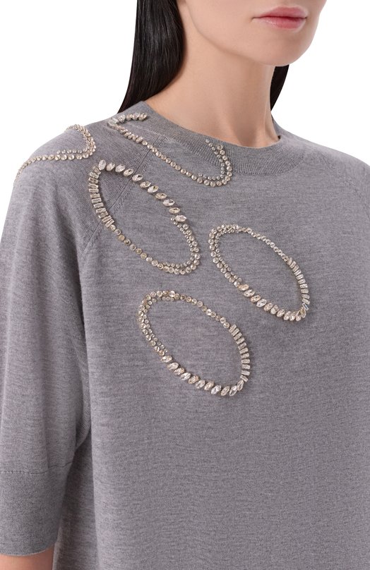 Шерстяной пуловер Dries Van Noten 011202/3700 Серый  011202/3700 Фото 5