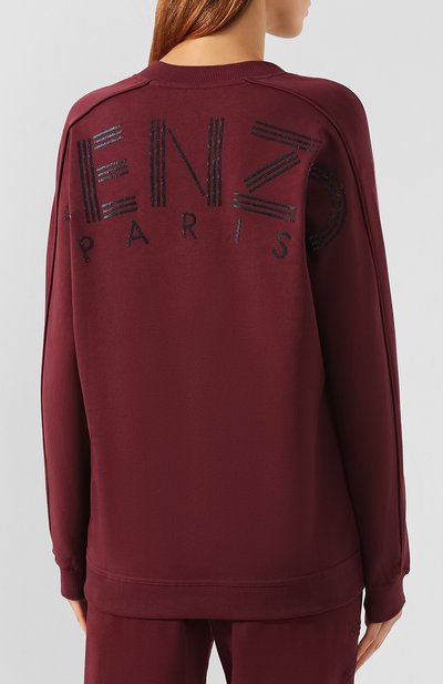 Хлопковый свитшот KENZO бордового цвета по цене 37750 руб., арт. F962SW774953, фото 4 Хлопковый свитшот KENZO, арт. F962SW774953, фото 4