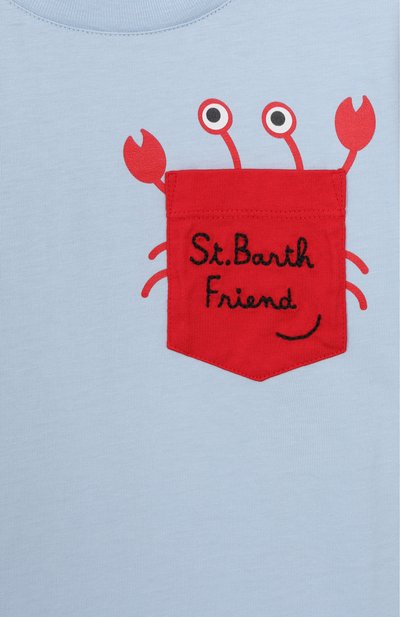 Хлопковая футболка MC2 SAINT BARTH голубого цвета по цене 7995 руб., арт. STBK EDDY/EDD0001, фото 3 Хлопковая футболка MC2 SAINT BARTH, арт. STBK EDDY/EDD0001, фото 3