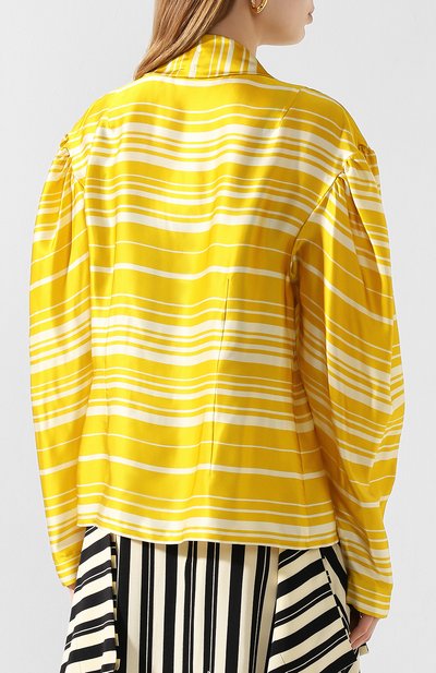 Блузка из смеси вискозы и шелка DRIES VAN NOTEN желтого цвета по цене 72650 руб., арт. 201-10784-9408, фото 4 Блузка из смеси вискозы и шелка DRIES VAN NOTEN, арт. 201-10784-9408, фото 4