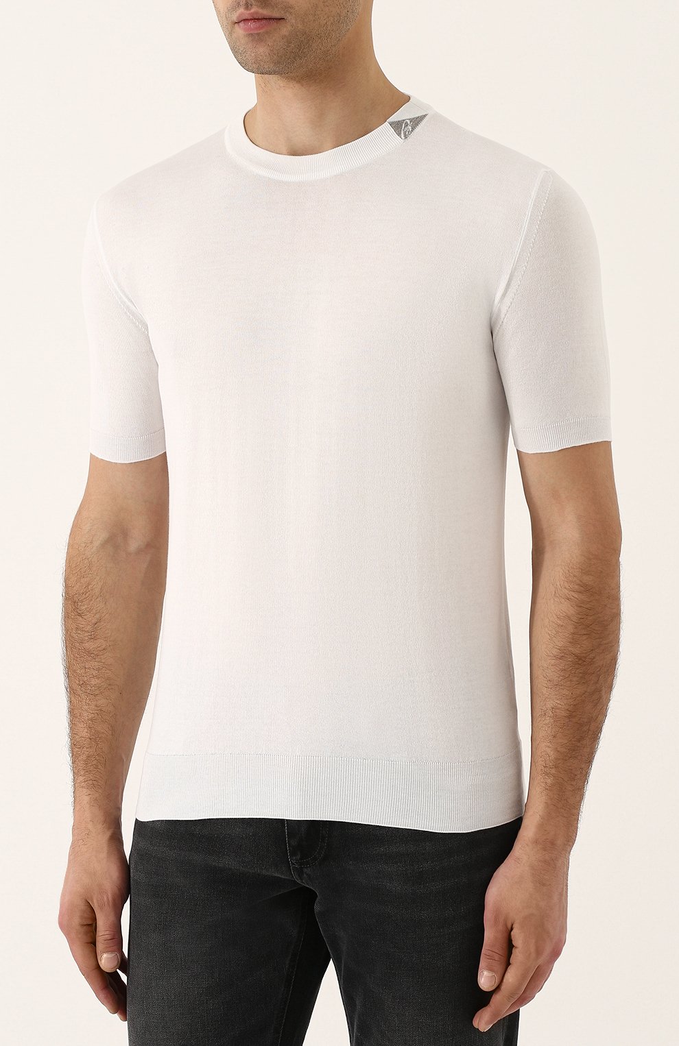 Хлопковый джемпер тонкой вязки с короткими рукавами BRIONI, арт. UMR00L/P7K02, фото 3