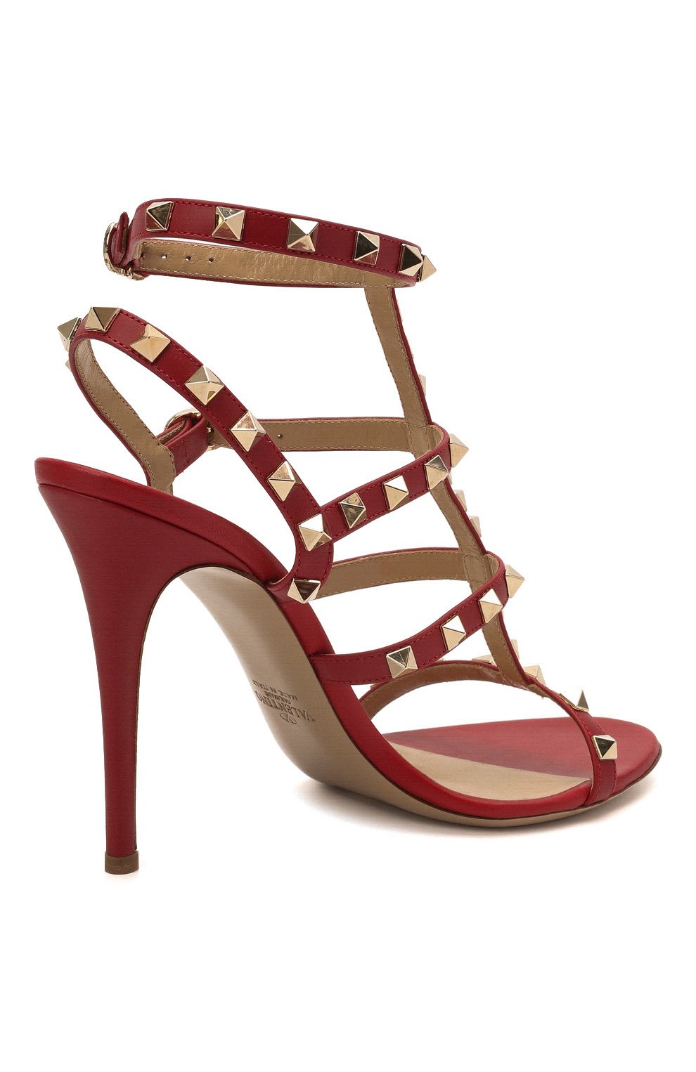 Кожаные босоножки rockstud VALENTINO красного цвета по цене 76850 руб., арт. LW1S0A27/V0D, фото 5 Кожаные босоножки rockstud VALENTINO, арт. LW1S0A27/V0D, фото 5