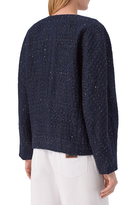 Твидовый жакет Kiton D61505K0939G Синий  D61505K0939G Фото 4