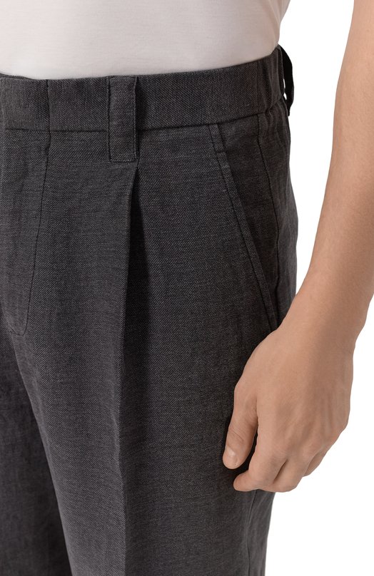 Льняные брюки Giorgio Armani GM001741/TE15998 Серый  GM001741/TE15998 Фото 5